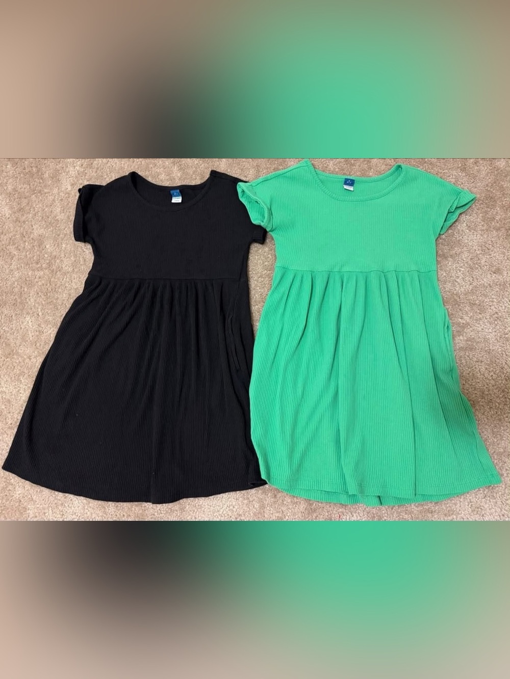Old Navy Girls' Ribbed Short-Sleeve Dresses 6/7